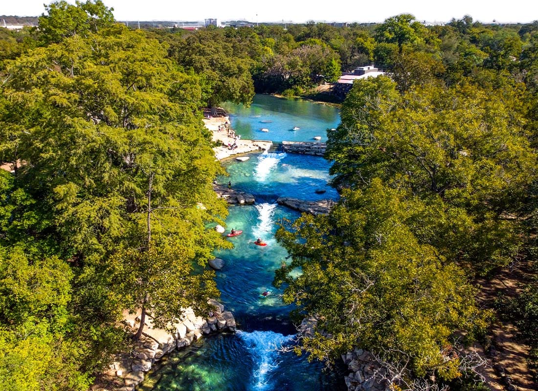 San Marcos, TX - San Marcos River Overhead